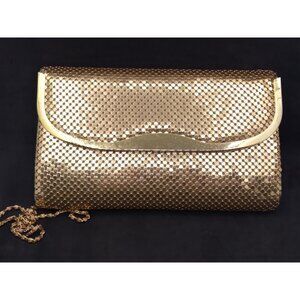Vtg 70s 80s Gold Mesh Chain Handbag by Warren Reed 10" X 5.75" & 19" Chain READ